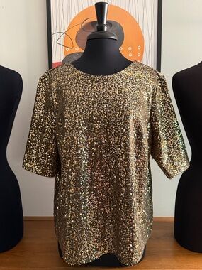 Gold Sequin Women’s Party Top